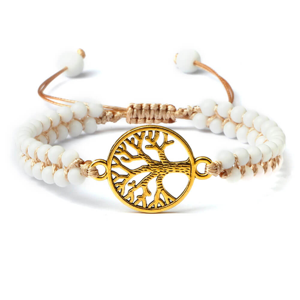 Gold Tree of Life Beaded Bracelet
