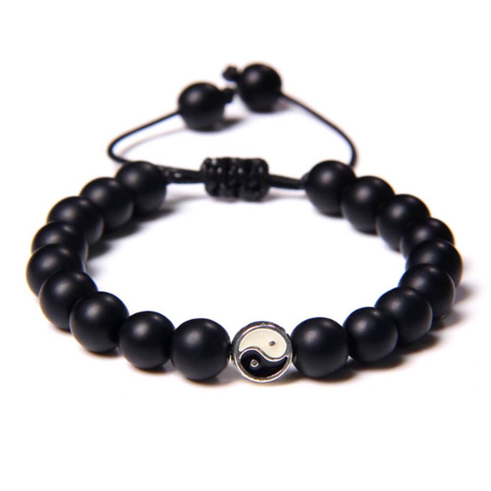 Black Obsidian Bead Yin Yang Bracelet