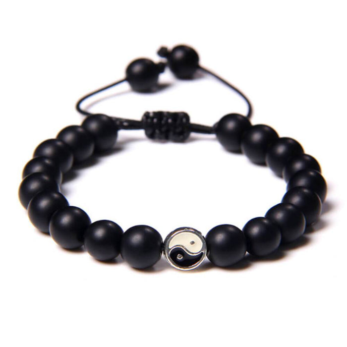 Black Obsidian Bead Yin Yang Bracelet