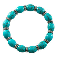 Oval Turquoise Stone Mala Bracelet