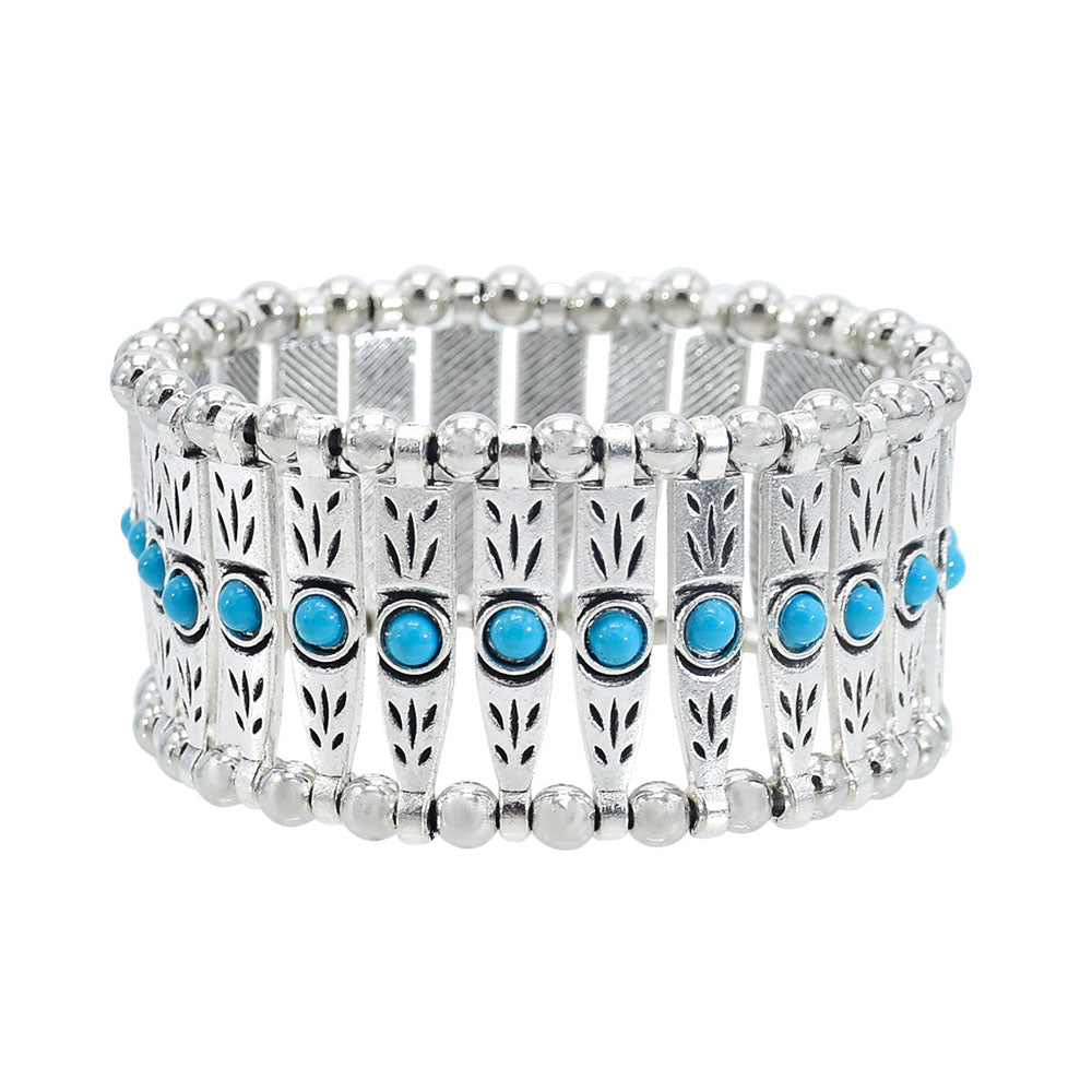 Beaded Turquoise Stretch Bracelet