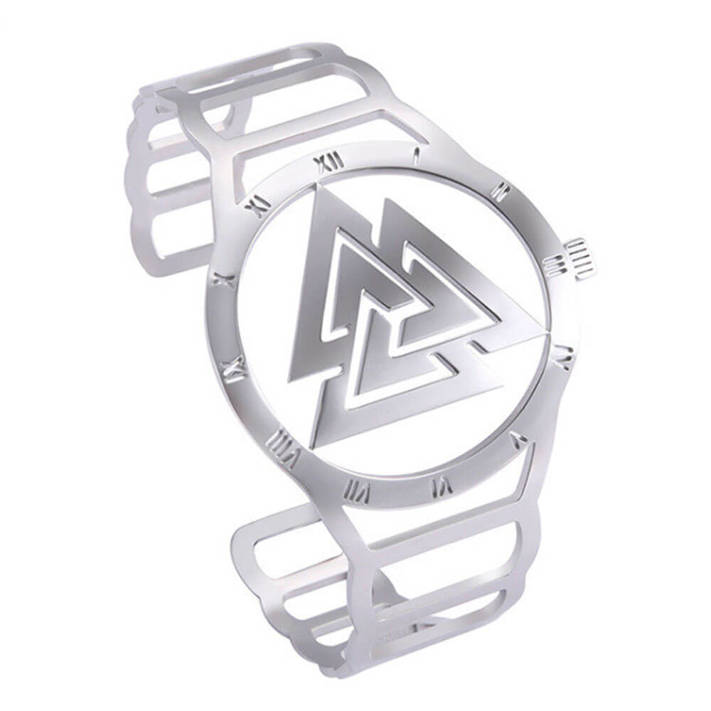 Silver Viking Valknut Adjustable Bracelet – Stainless Steel