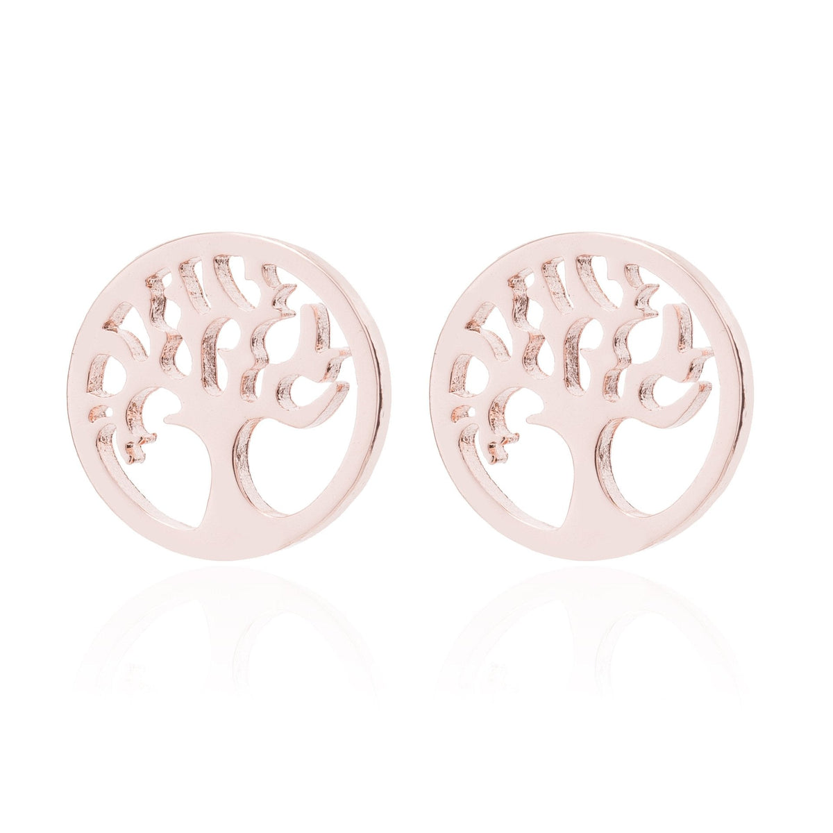 Rose Gold Tree of Life Earrings