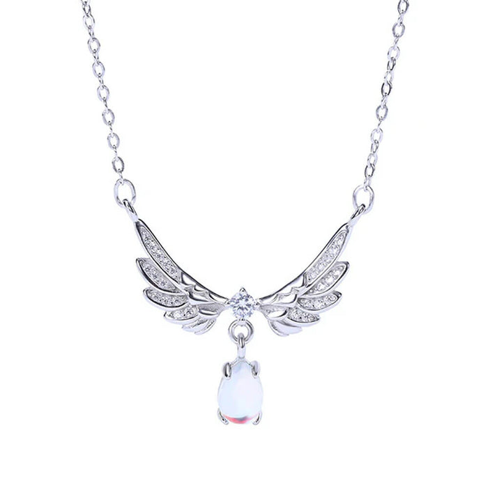 Celestial Angel Wings Pendant Necklace