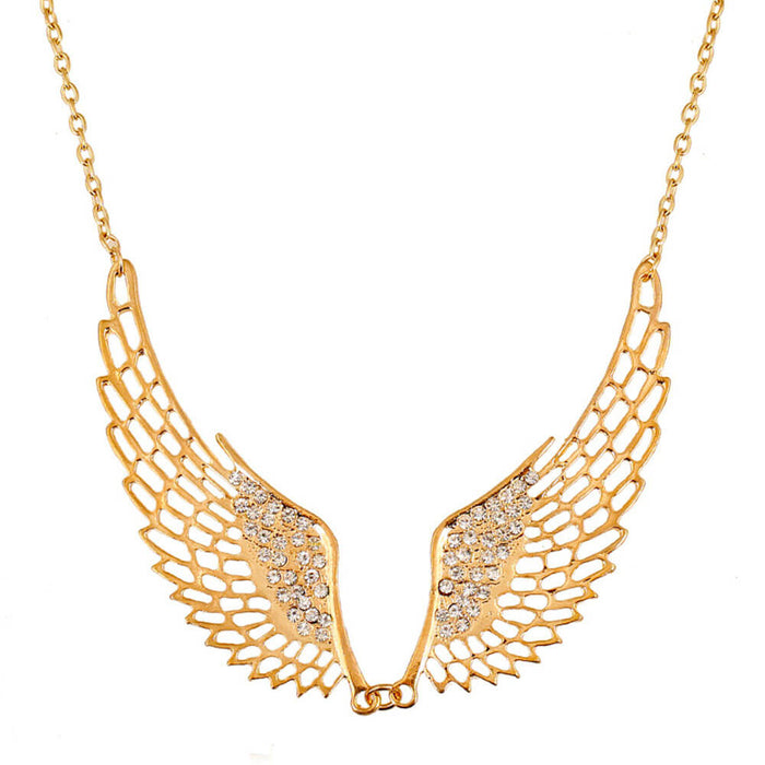 Gold Higher Angel Wings Pendant Necklace