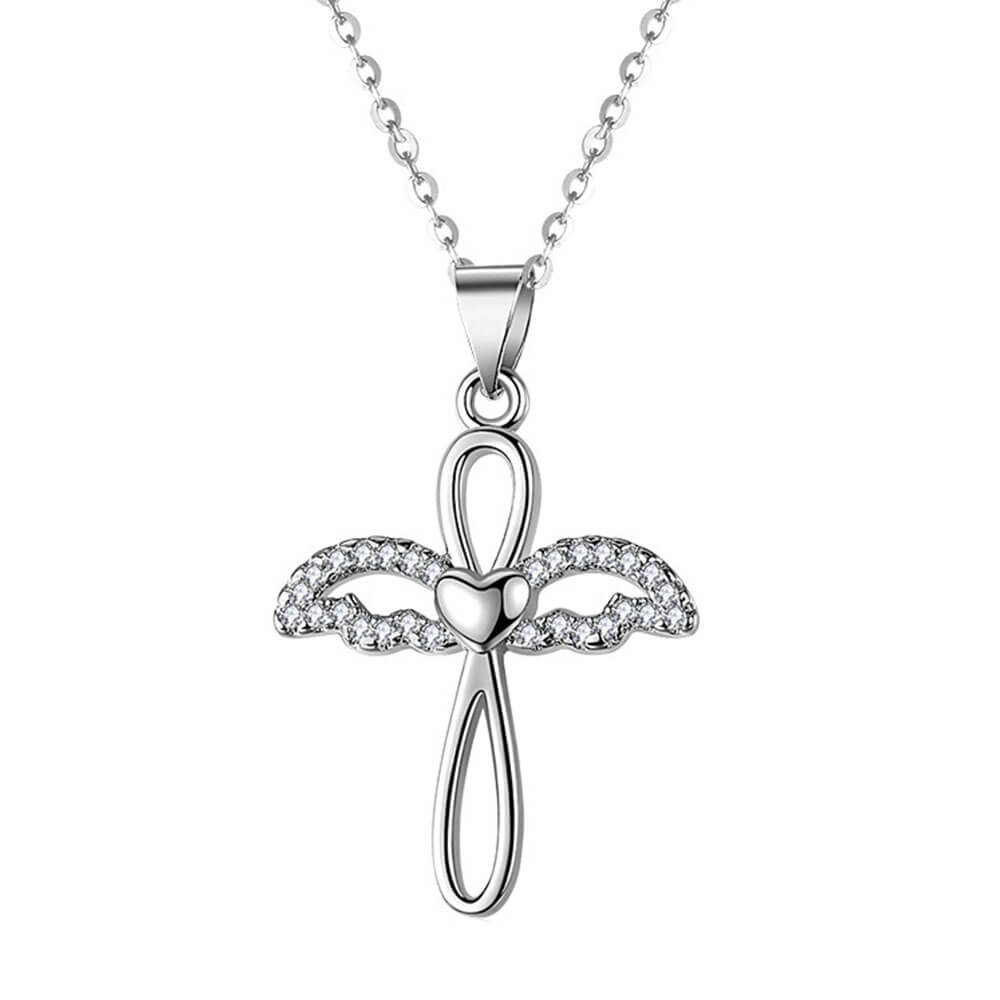 Cross Angel Pendant Necklace