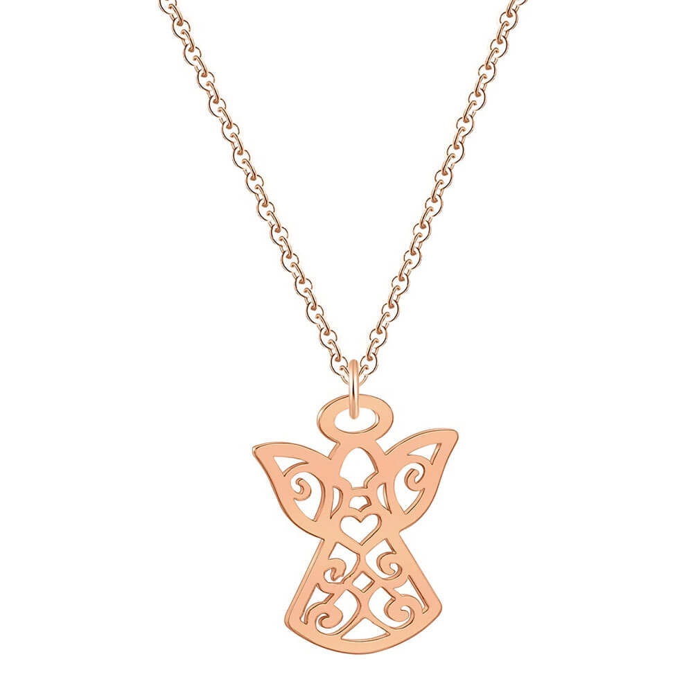 Rose Gold Feminine Angel Pendant Necklace