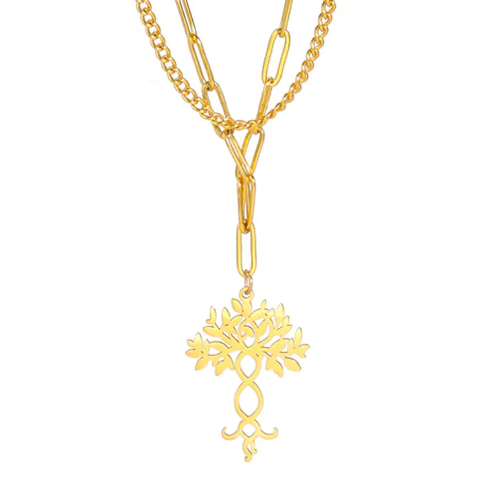 Gold Protective Tree of Life Pendant Necklace