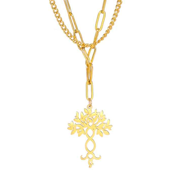 Gold Protective Tree of Life Pendant Necklace