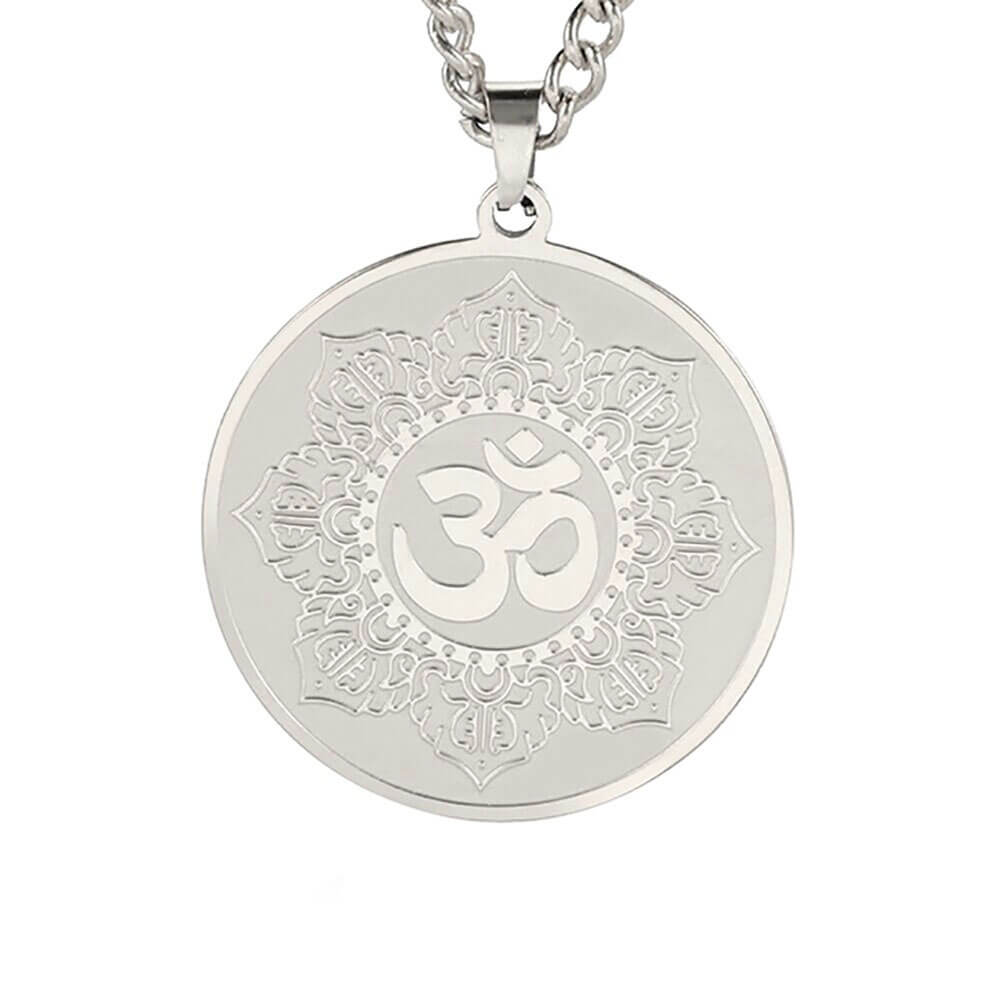 Silver Om Pendant Necklace – Stainless Steel