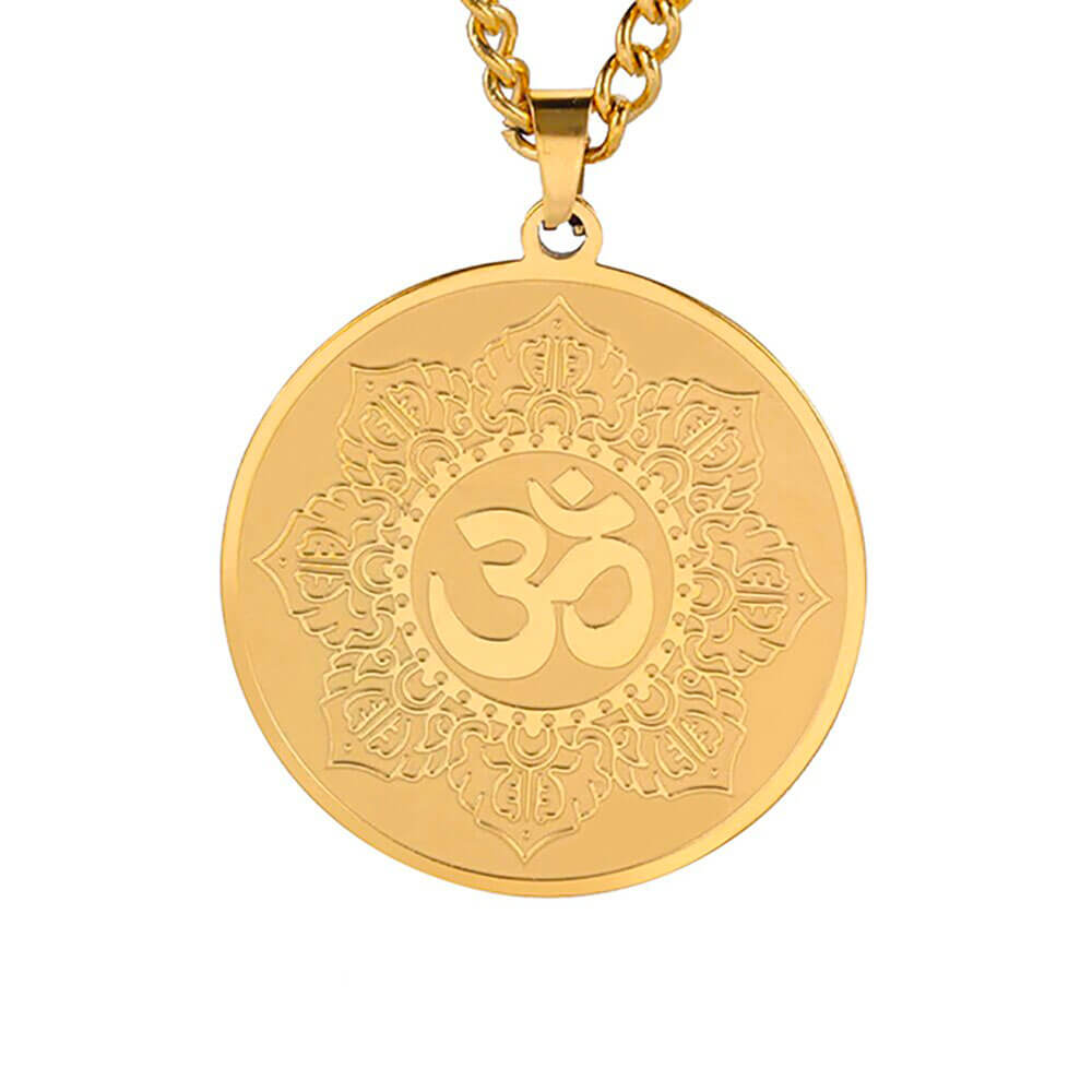 Gold Om Pendant Necklace – Stainless Steel