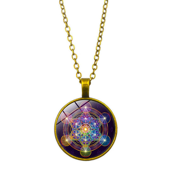 Gold Fluorescent Metatron's Cube Pendant Necklace – Stainless Steel