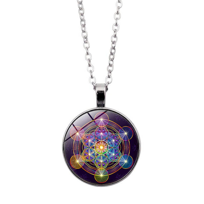 Silver Fluorescent Metatron's Cube Pendant Necklace – Stainless Steel