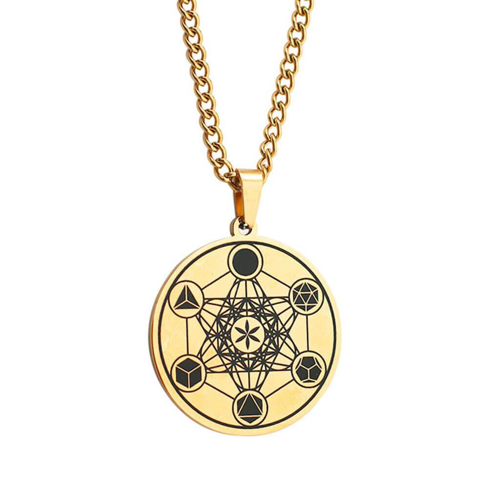 Gold Medal Metatron's Cube Pendant Necklace