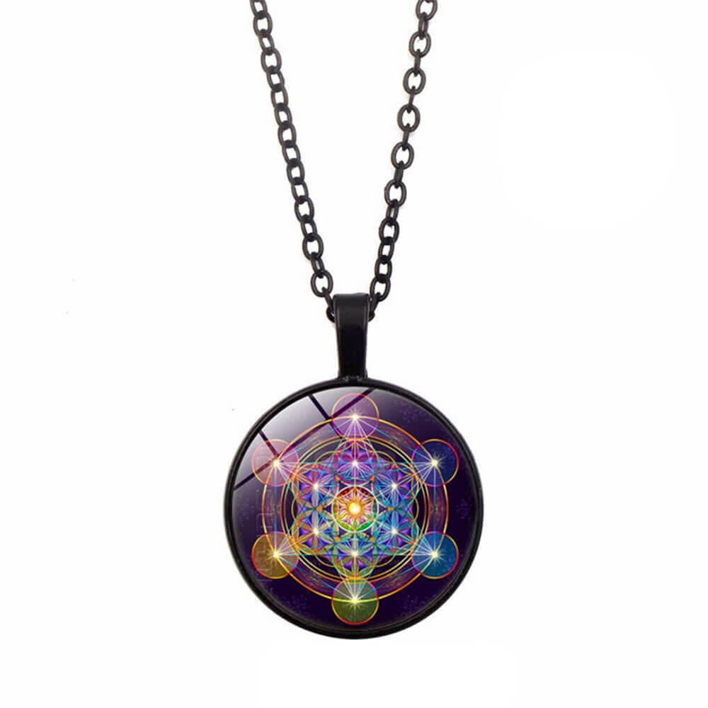 Black Fluorescent Metatron's Cube Pendant Necklace – Stainless Steel