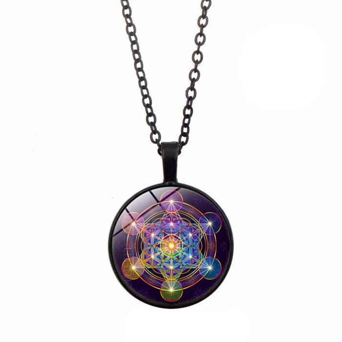 Black Fluorescent Metatron's Cube Pendant Necklace – Stainless Steel