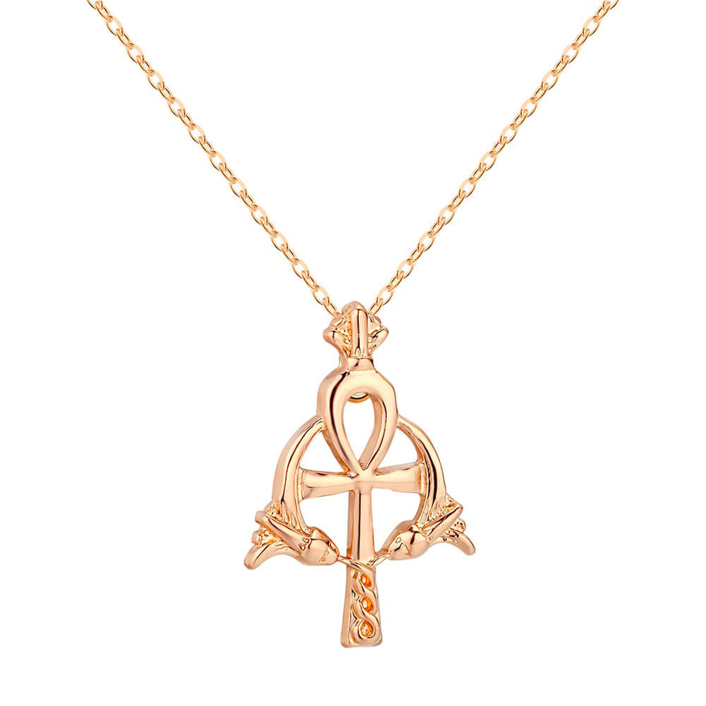 Gold Cross of Life Ankh Pendant Necklace