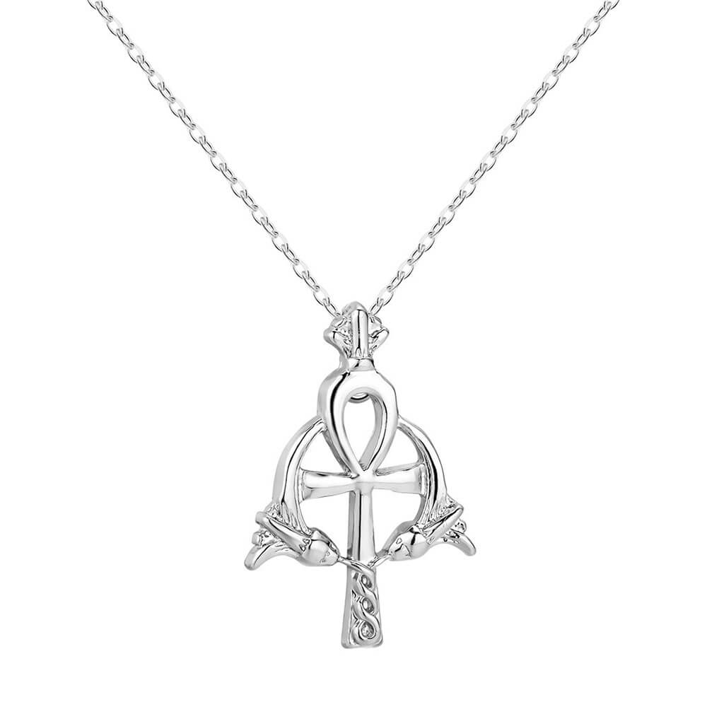 Silver Cross of Life Ankh Pendant Necklace