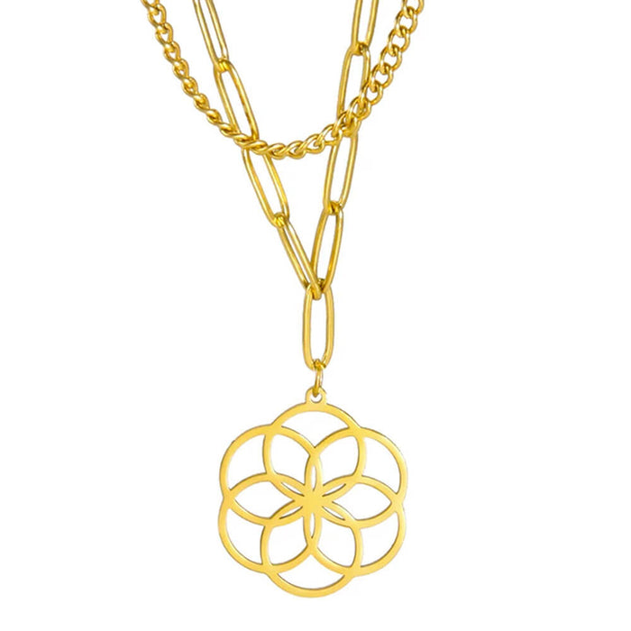 Gold Seed of Life Pendant Necklace