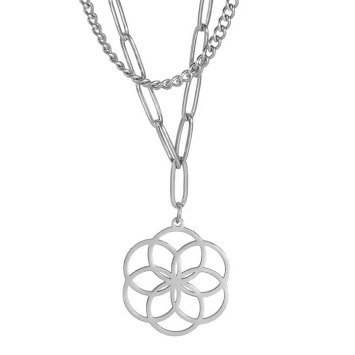 Silver Seed of Life Pendant Necklace
