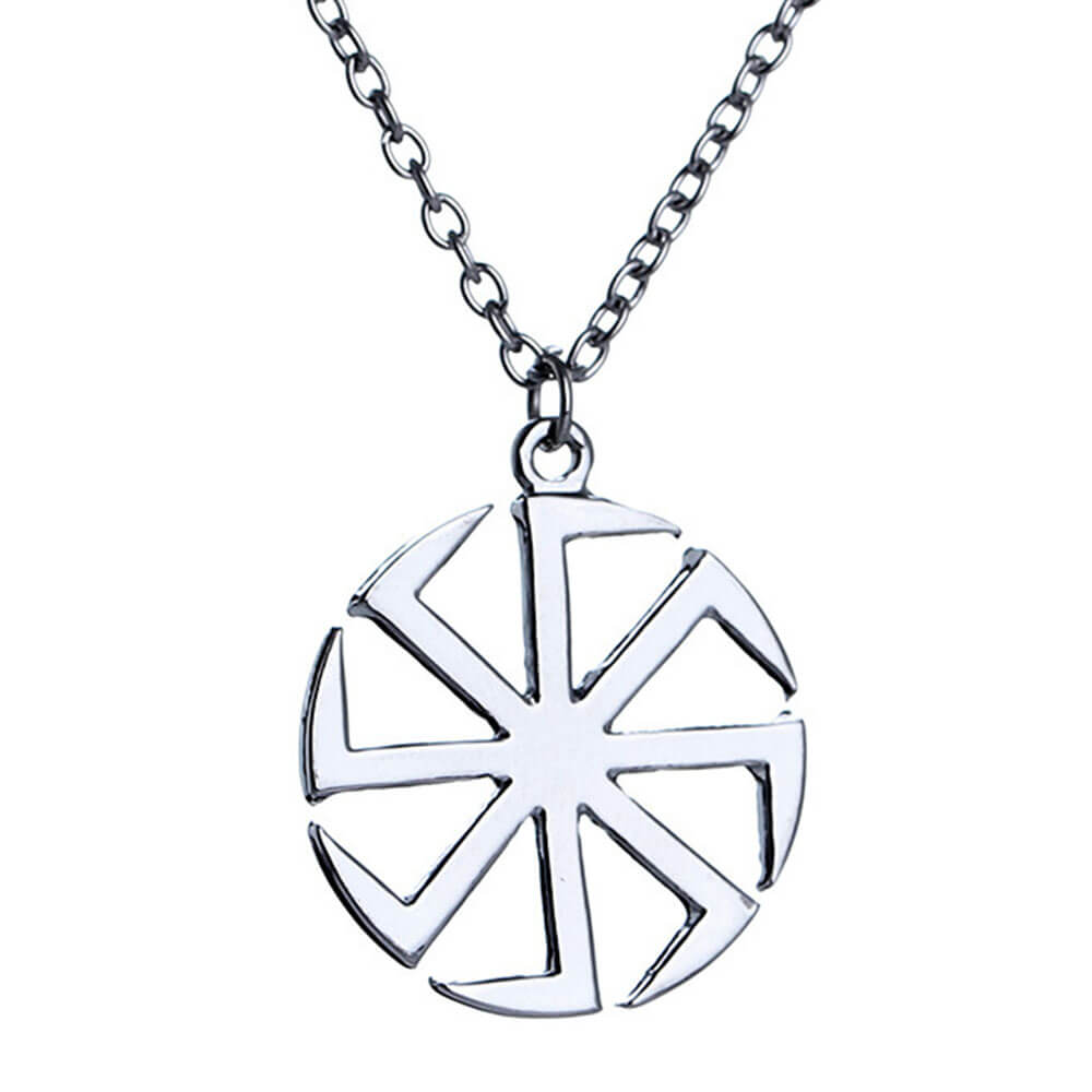 Silver Slavic Kolovrat Pendant Necklace