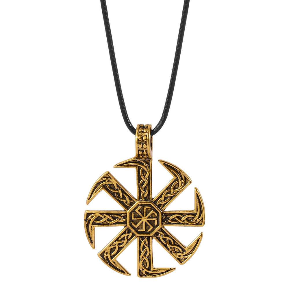 Gold Kolovrat Pendant Necklace – Stainless Steel
