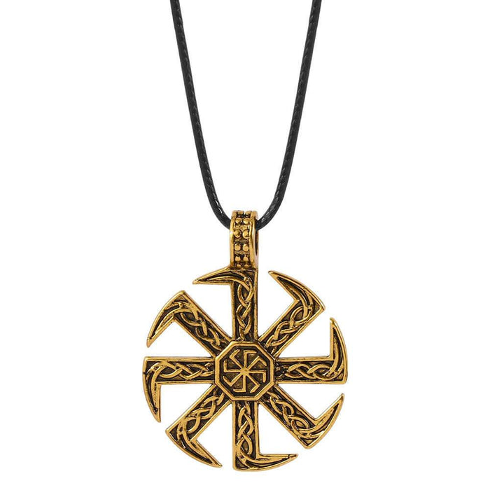 Gold Kolovrat Pendant Necklace – Stainless Steel
