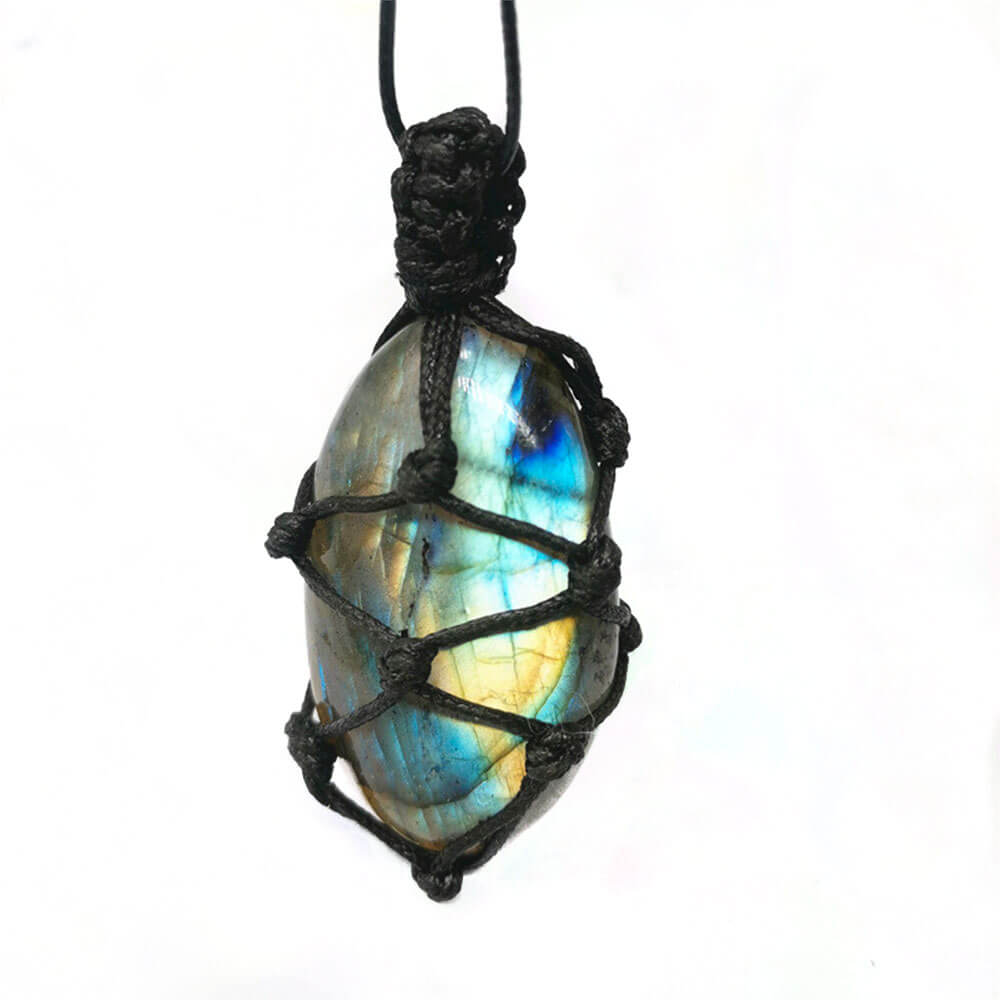 Labradorite Net Pendant Necklace