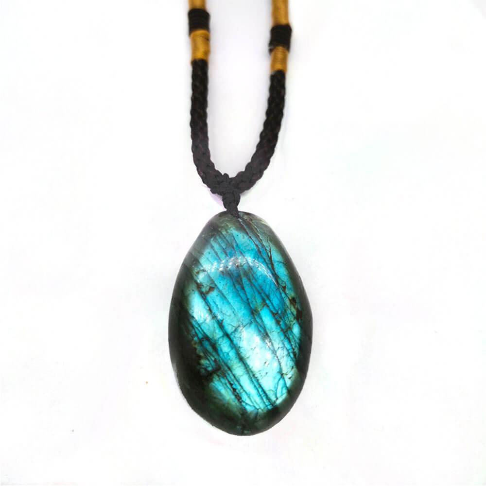 Labradorite Tumbled Stone Pendant Necklace