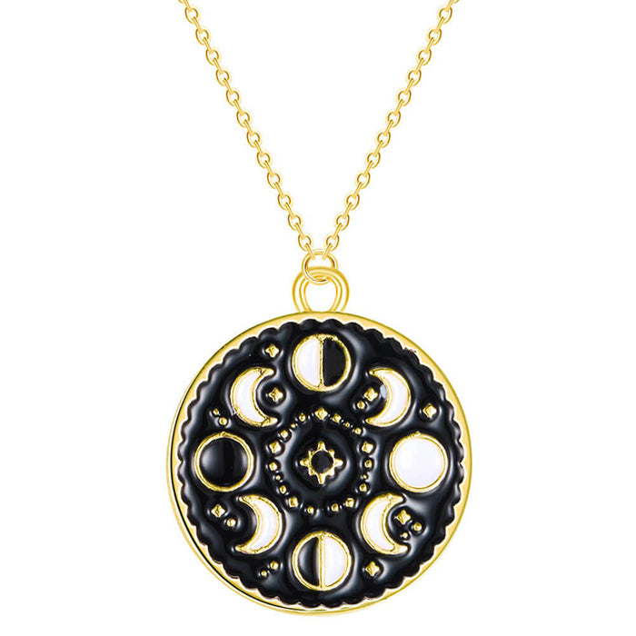 Gold Astrology Moon Pendant Necklace – Stainless Steel