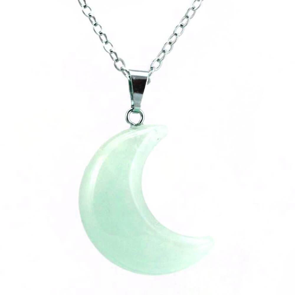 Amazonite Crescent Moon Pendant Necklace