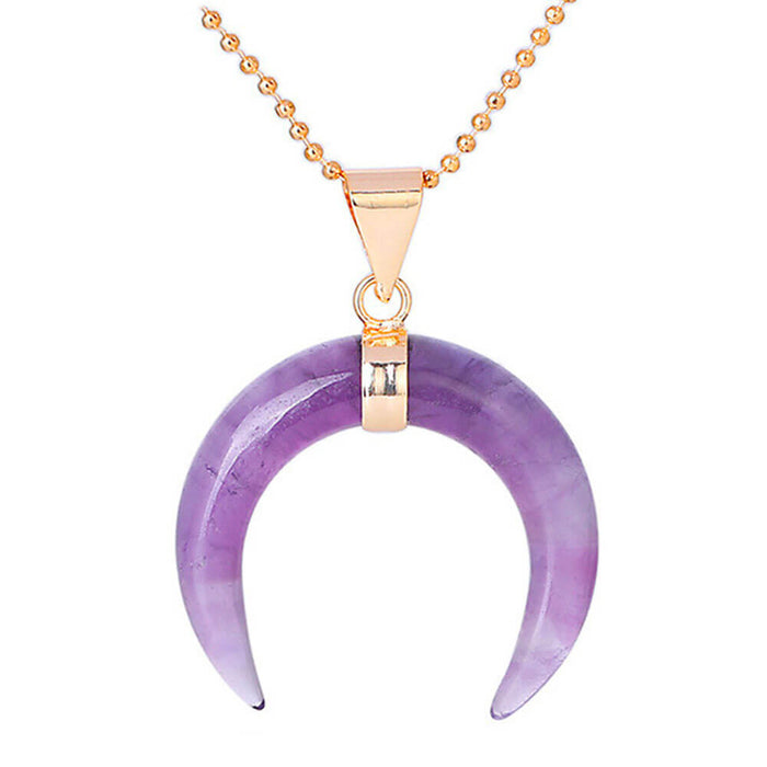 Amethyst Moon Pendant Necklace