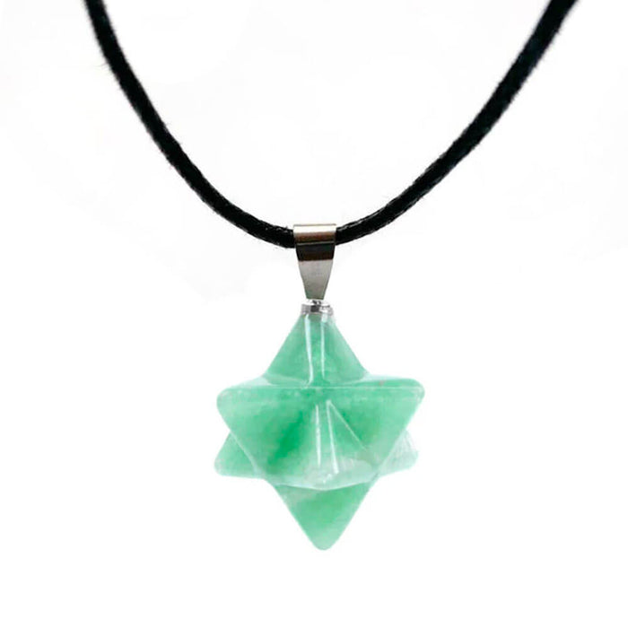 Green Aventurine Merkaba Pendant Necklace
