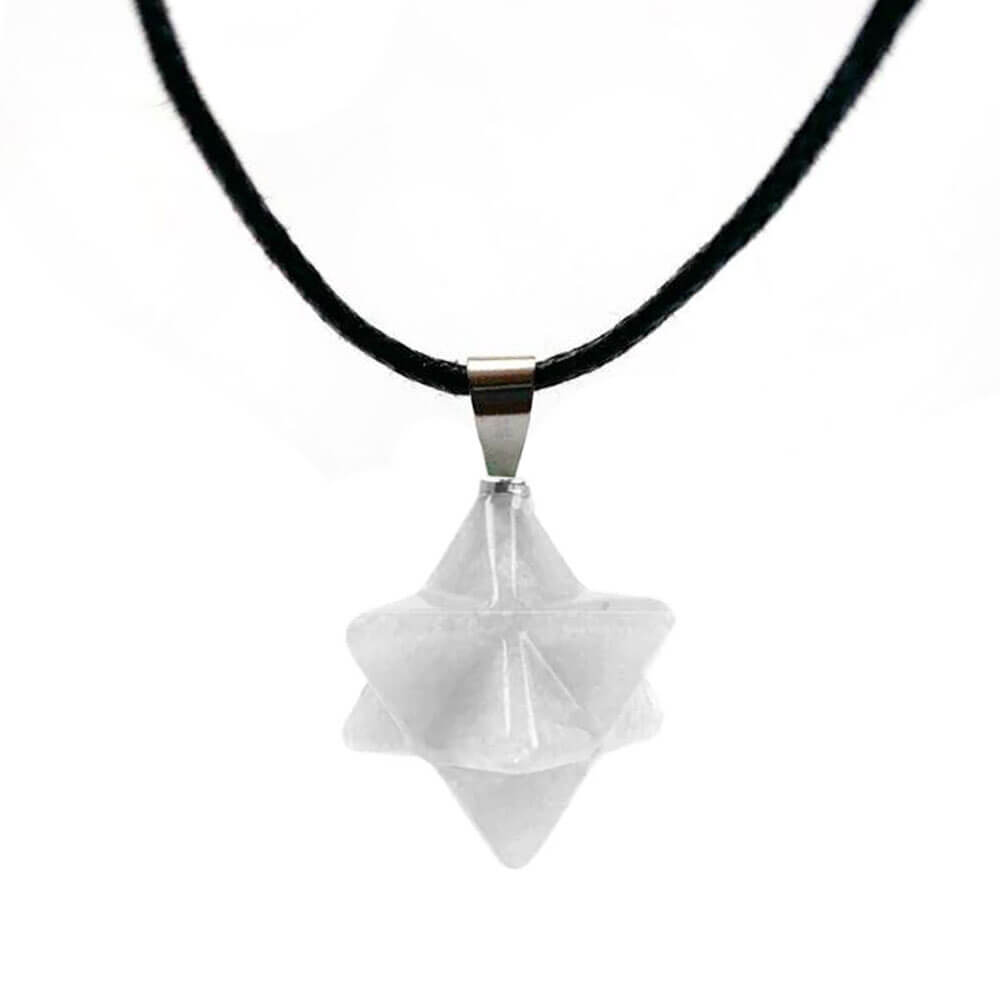 Rock Crystal Merkaba Pendant Necklace