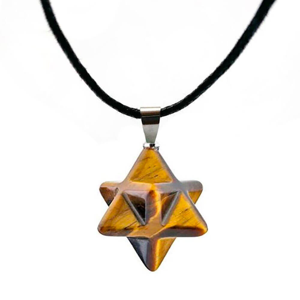 Tiger Eye Merkaba Pendant Necklace