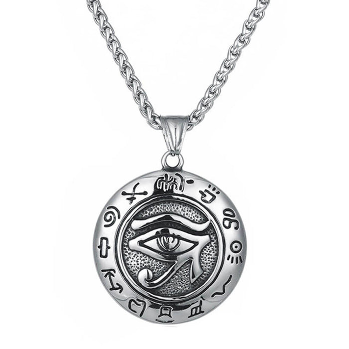 Hieroglyph Udjat Eye of Horus Pendant Necklace