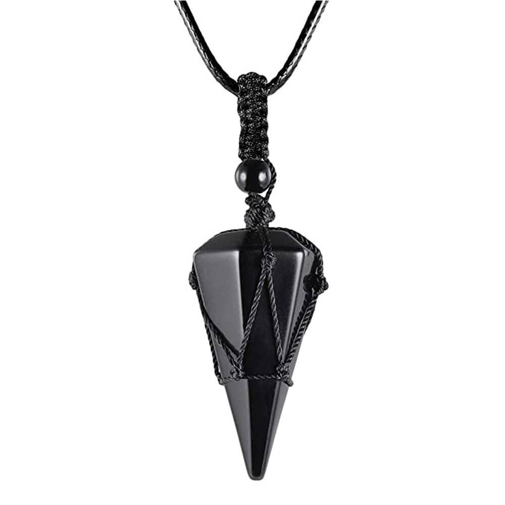 Black Obsidian Pendulum Pendant Necklace