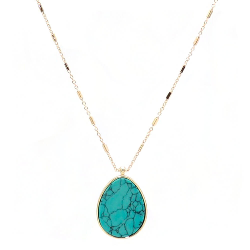 Gold Turquoise Amulet Pendant Necklace
