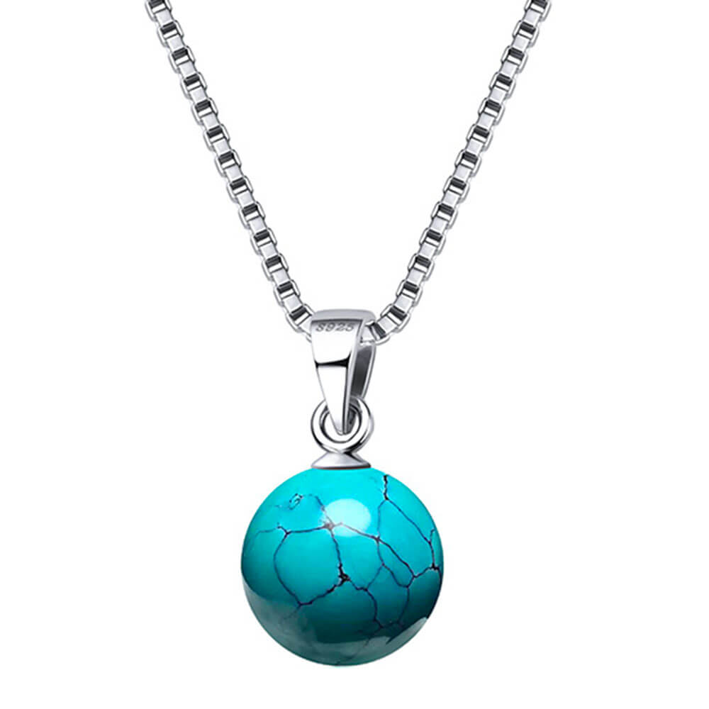 Turquoise Ball Pendant Necklace