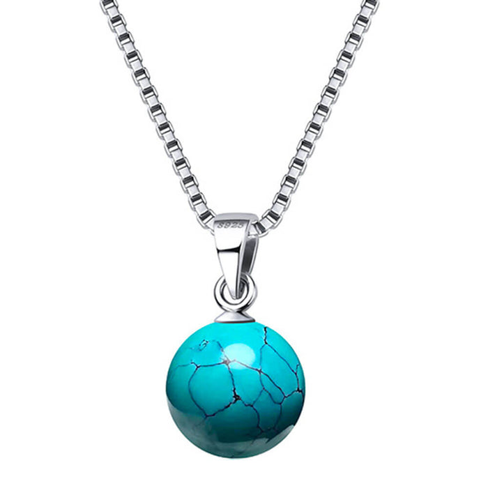 Turquoise Ball Pendant Necklace