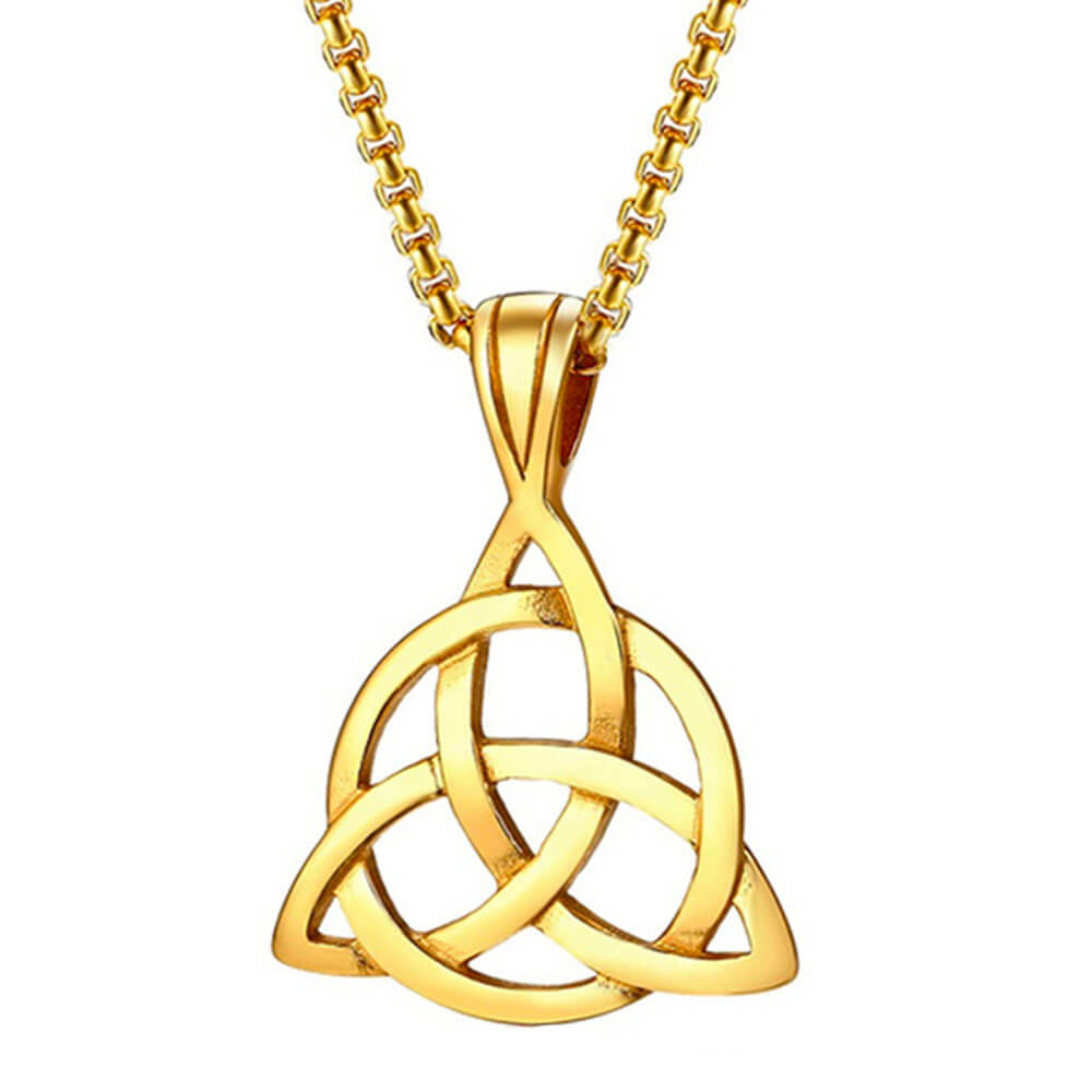 Gold Celtic Triquetra Pendant Necklace – Stainless Steel