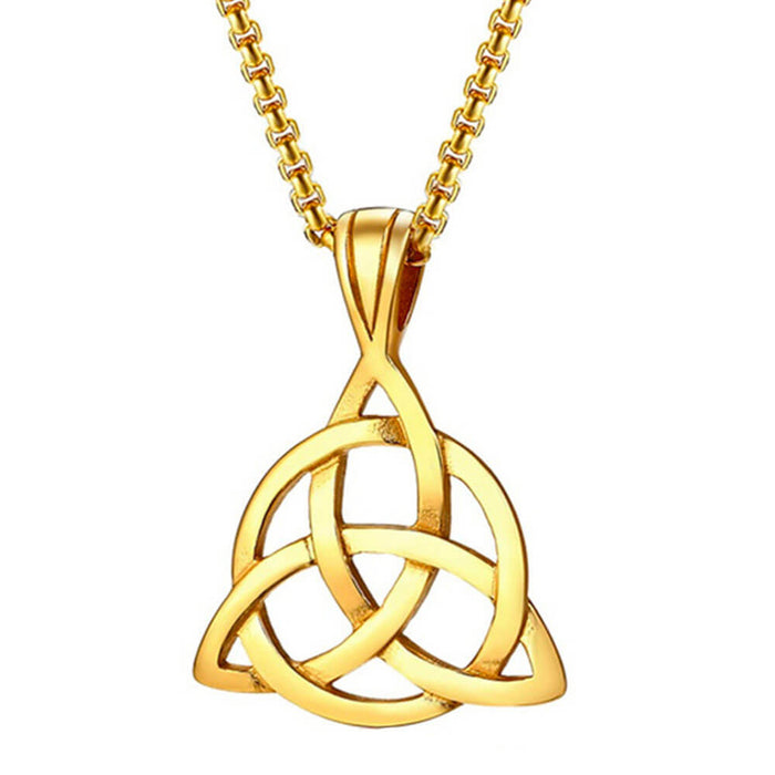 Gold Celtic Triquetra Pendant Necklace – Stainless Steel