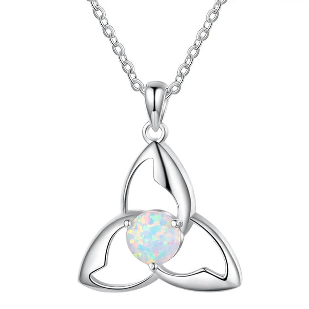 Silver-Plated Triquetra Pendant Necklace