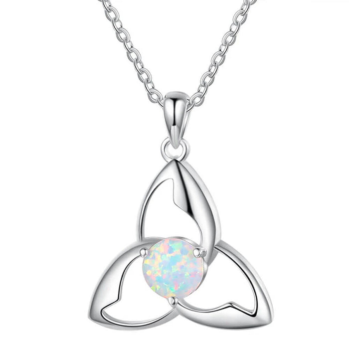 Silver-Plated Triquetra Pendant Necklace