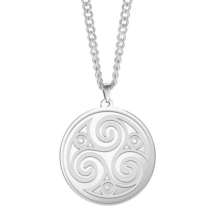 Silver Triskele Pendant Necklace – Stainless Steel