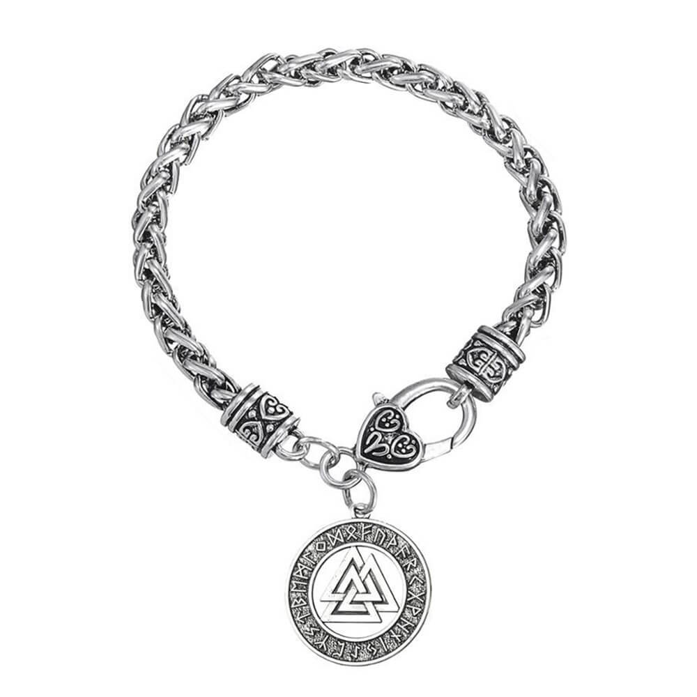 Silver Viking Valknut Chain Bracelet – Stainless Steel