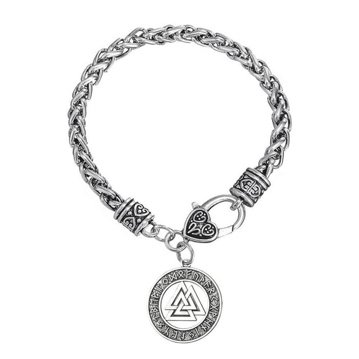 Silver Viking Valknut Chain Bracelet – Stainless Steel