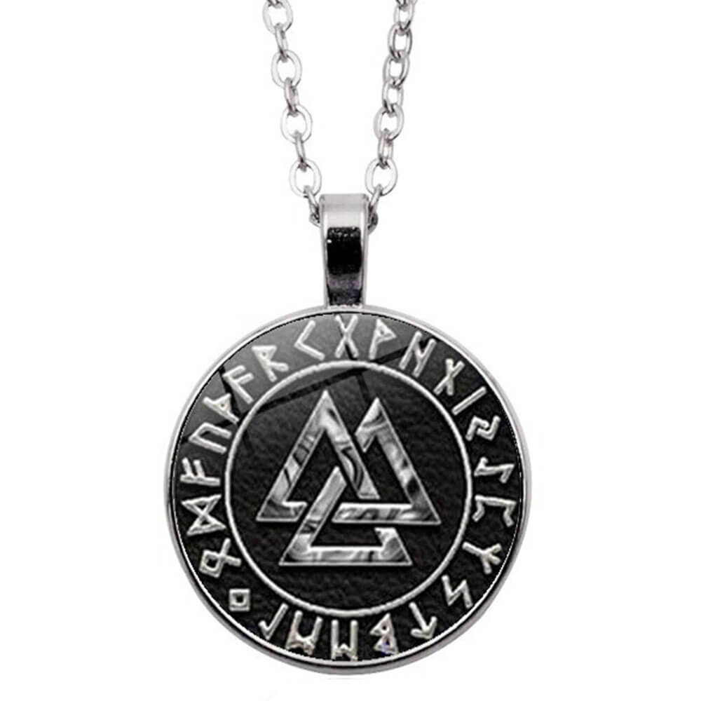 Black Viking Valknut Pendant Necklace