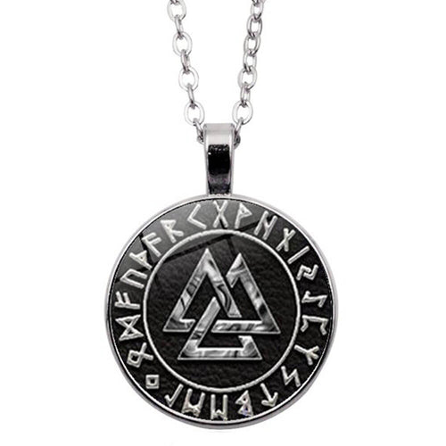 Black Viking Valknut Pendant Necklace