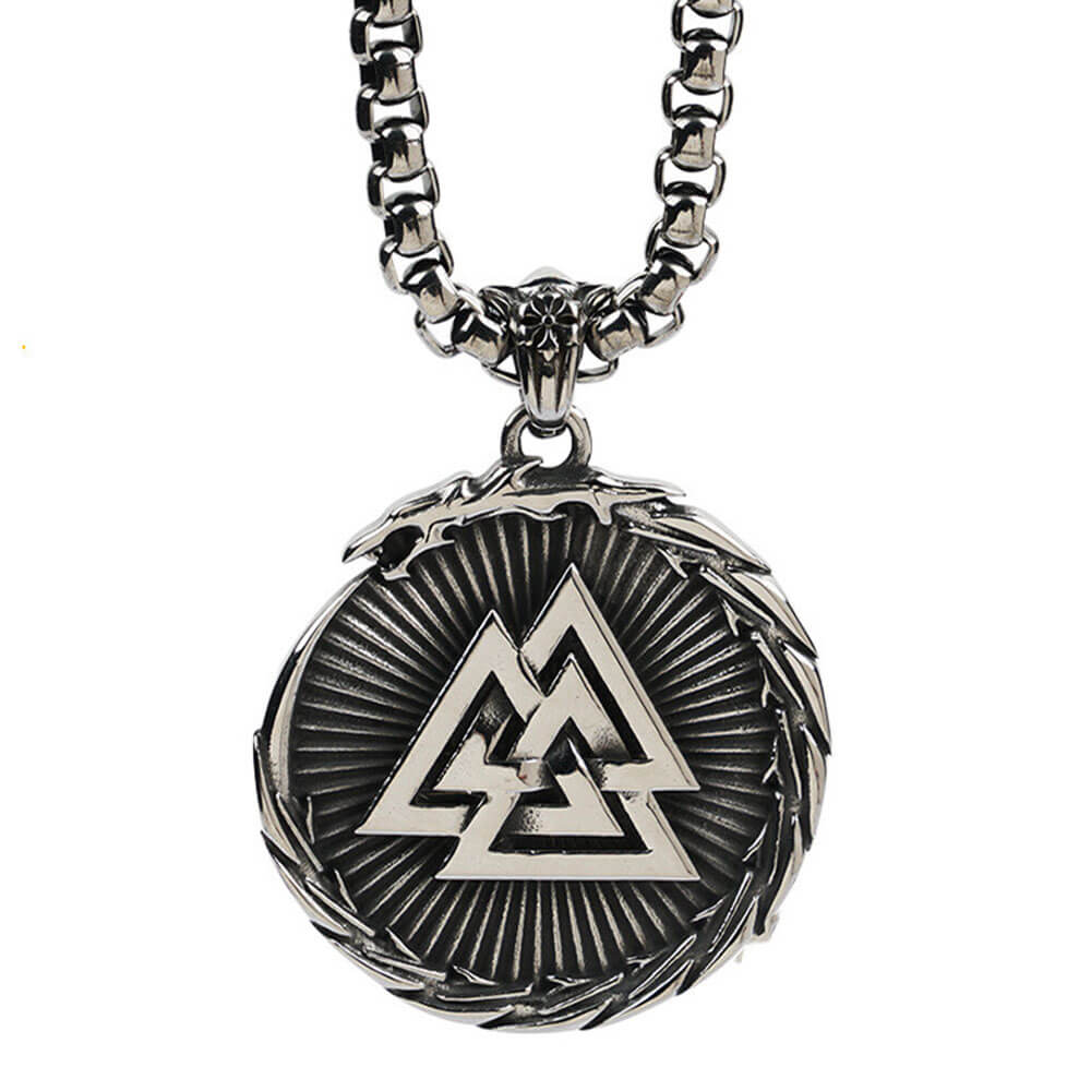 Vegvisir Compass Viking Valknut Pendant Necklace